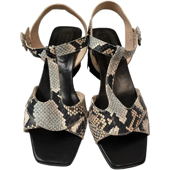 HISPANITAS Anthropologie Sandals snakeskin print Slingback Size 38/8 New