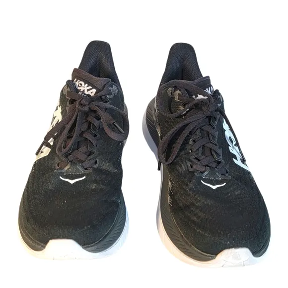 HOKA Mach 5 Pro Fly Black and White Running Shoes Women's Size 7