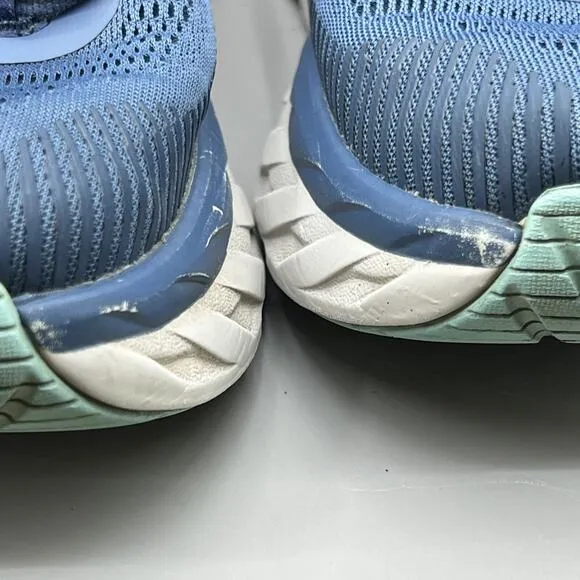 Hoka One One Bondi 7 Running Sneakers Men Size 8 Blue Comfort Low Top Lace Shoes