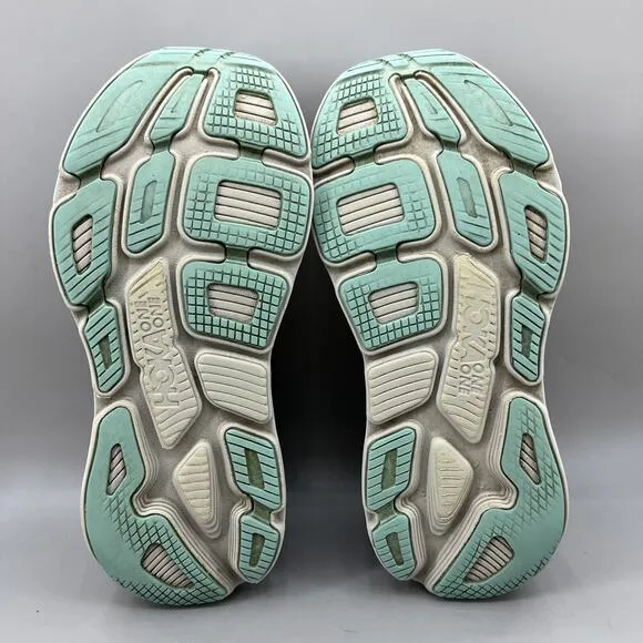 Hoka One One Bondi 7 Running Sneakers Men Size 8 Blue Comfort Low Top Lace Shoes