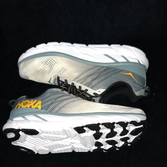 Hoka one one Clifton 6 Running Shoes - Gray and Yellow