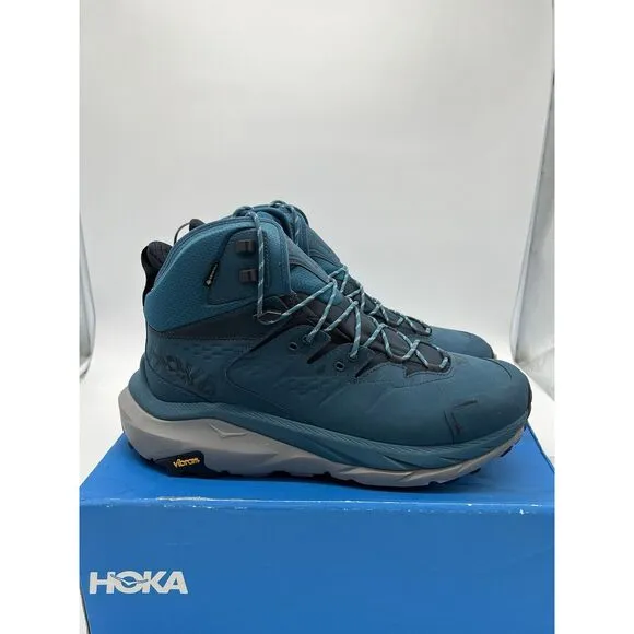 Hoka One One Kaha 2 Mid GTX Hiking Leather Blue Shoes 1123155 BCBGR Mens US 11.5