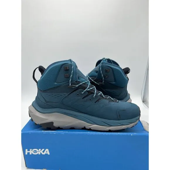 Hoka One One Kaha 2 Mid GTX Hiking Leather Blue Shoes 1123155 BCBGR Mens US 11.5