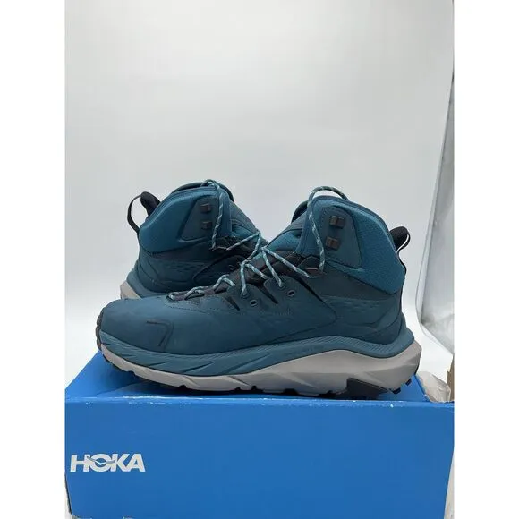 Hoka One One Kaha 2 Mid GTX Hiking Leather Blue Shoes 1123155 BCBGR Mens US 11.5