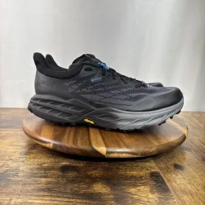 Hoka Speedgoat 5 GTX Gore-Tex Black Hiking Trail Shoes Mens Sz 9 D Black New