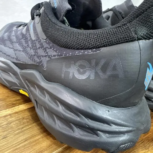 Hoka Speedgoat 5 GTX Gore-Tex Black Hiking Trail Shoes Mens Sz 9 D Black New
