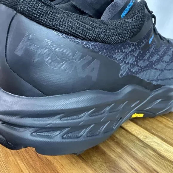 Hoka Speedgoat 5 GTX Gore-Tex Black Hiking Trail Shoes Mens Sz 9 D Black New