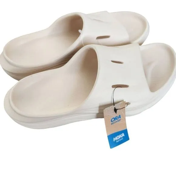 Hoka One Ora Recovery Slide 3 Sandals Mens 10 Slip On Vanilla Comfort Beach Trav