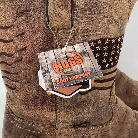 Hoss Size 11 M Brown Rancher Leather Rushmore Western Work Boots Comp Toe P5-27