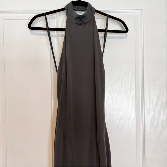 House Of CB Juliette Shadow Halter Gown. Size XSmall. NWT Dark Gray.