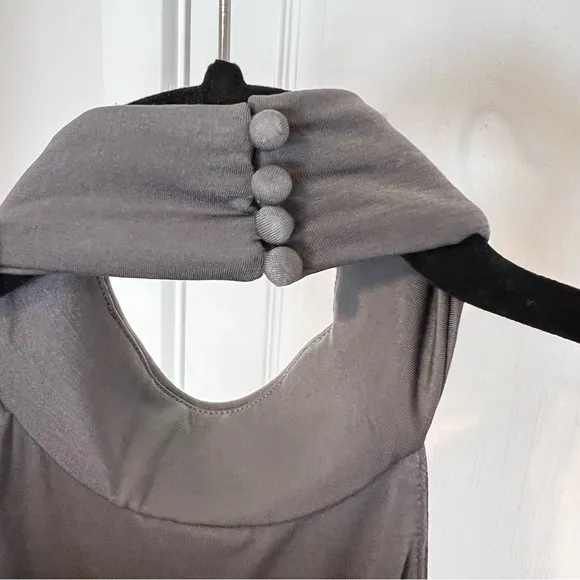 House Of CB Juliette Shadow Halter Gown. Size XSmall. NWT Dark Gray.