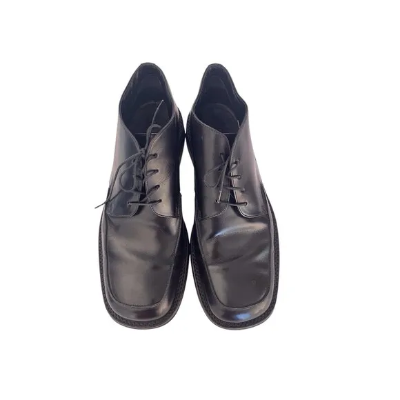 Hugo Boss Mens 4308 Chukka Lace Up Black Leather Boots Size 9 Made In Italy