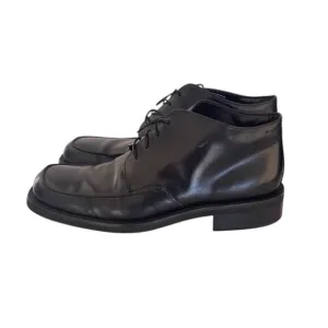 Hugo Boss Mens 4308 Chukka Lace Up Black Leather Boots Size 9 Made In Italy