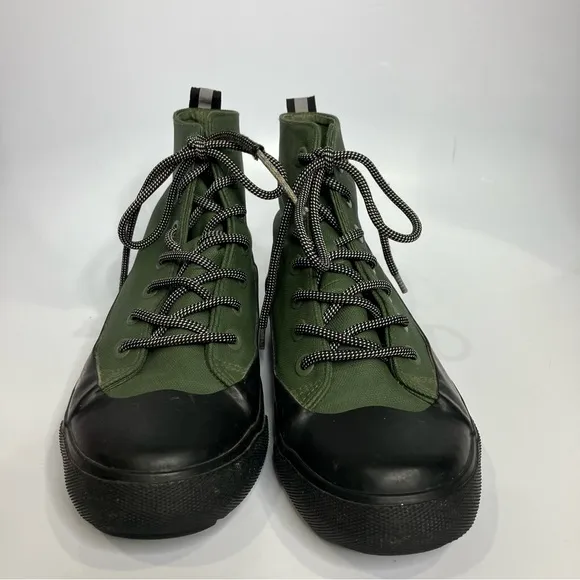 Hunter black dipped lace up boots waterproof rain boots women’s size 8.5 trendy