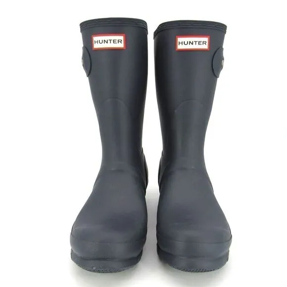 HUNTER Original Short Waterproof Rain Boots in Navy SZ 6