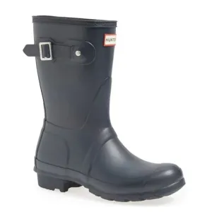 HUNTER Original Short Waterproof Rain Boots in Navy SZ 6
