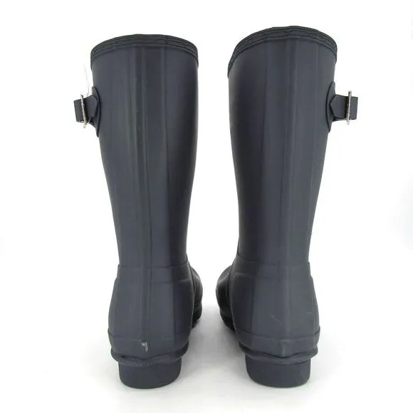 HUNTER Original Short Waterproof Rain Boots in Navy SZ 6