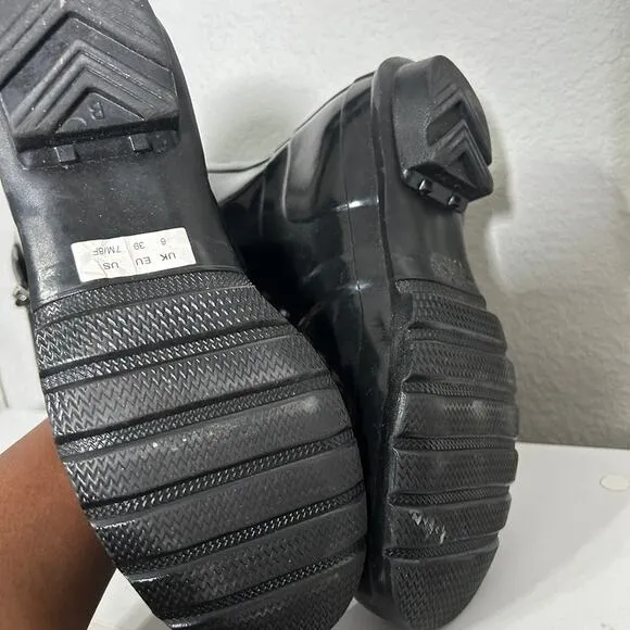 Hunter Original Tall Gloss Rain Boots Black Classic Black Women's Size 8