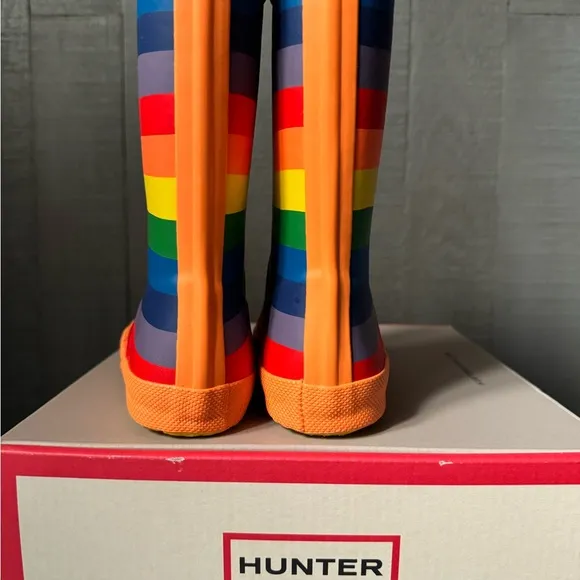 Hunter UK8 US9/10 little kid original rainbow waterproof rain boots NEW