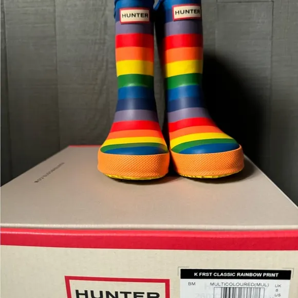 Hunter UK8 US9/10 little kid original rainbow waterproof rain boots NEW