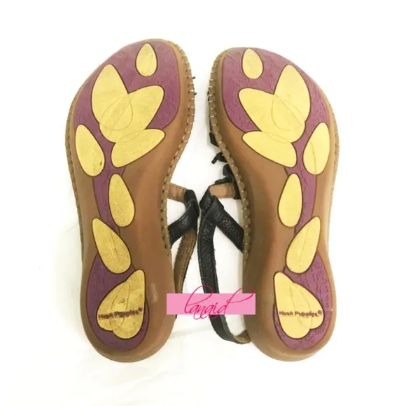 Hush Puppies Laze Slingback Leather Fringe Low Tan