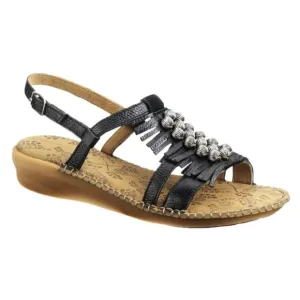 Hush Puppies Laze Slingback Leather Fringe Low Tan
