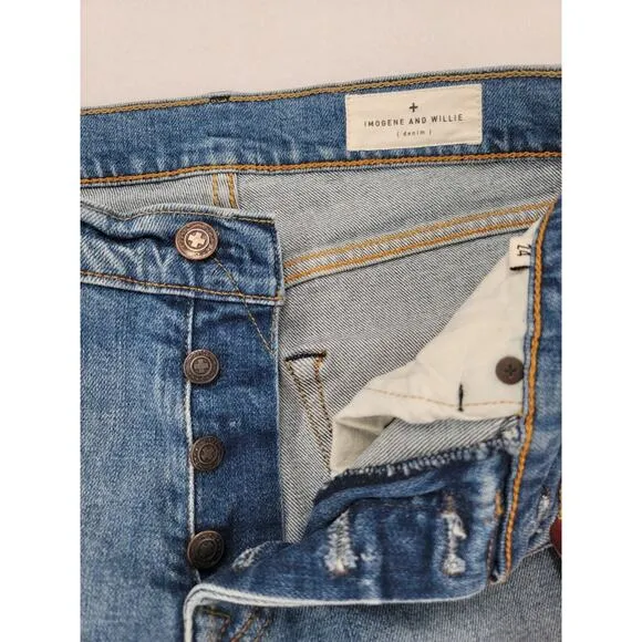 Imogene   Willie James Jeans Size 24 Mid Rise Straight Leg Vintage Denim USA