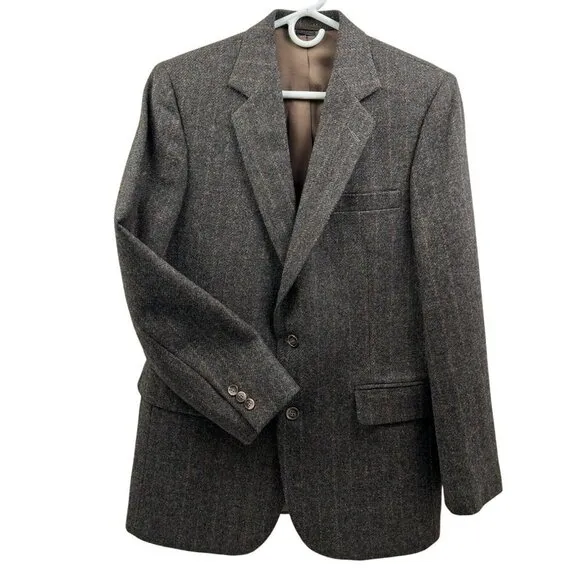 IMPERIAL by HAGGAR Vintage Men's 100% Wool Blazer Size 42R Brown Herringbone