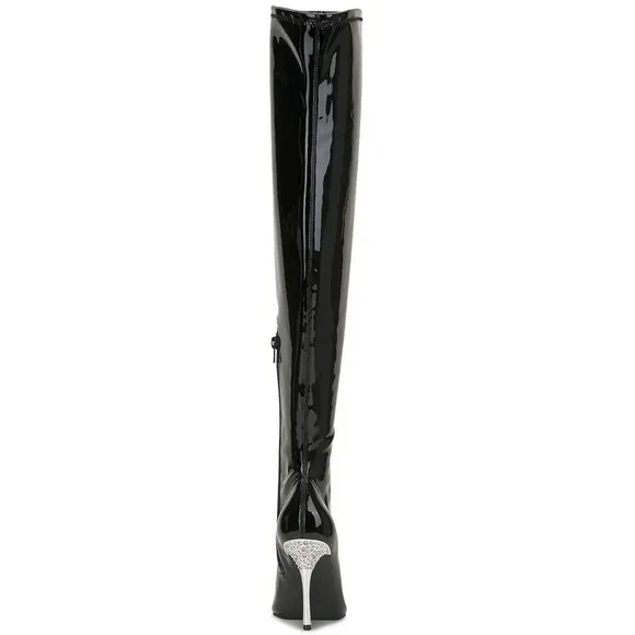 INC International Concepts Black Glossy Over‎ the Knee Boots