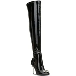 INC International Concepts Black Glossy Over‎ the Knee Boots