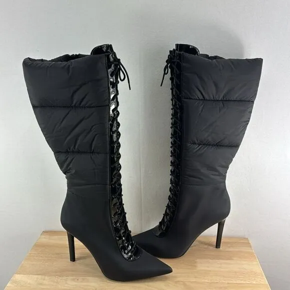 INC International Concepts Sicole Lace-Up Boots- Black- Size 8.5 M (Medium)- NIB