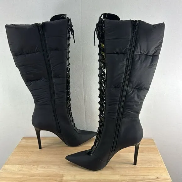 INC International Concepts Sicole Lace-Up Boots- Black- Size 8.5 M (Medium)- NIB