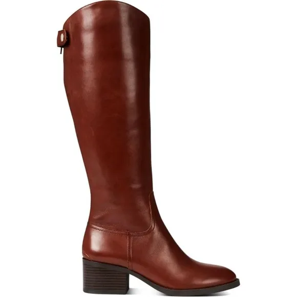 INC Womens Ceriel Leather Solid Knee-High Riding Boots, Brown, Size 8M WC, NIB