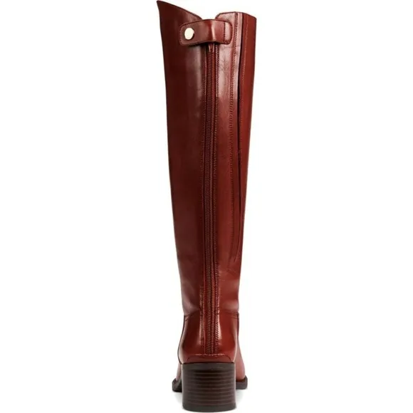 INC Womens Ceriel Leather Solid Knee-High Riding Boots, Brown, Size 8M WC, NIB