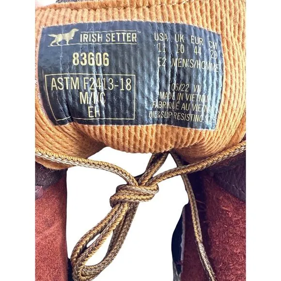 Irish Setter Ashby 83606 Mens 6&quot; Safety Toe Work Boot Leather Sz 11 ￼
