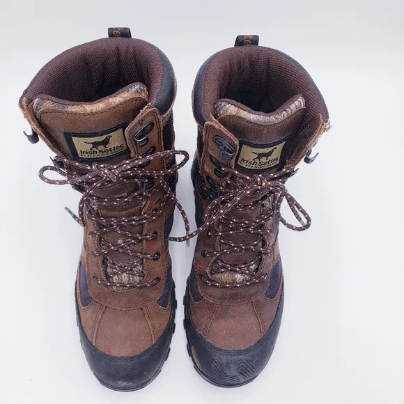Irish Setter Boots Lace-Up Mens Size 9 Camo Hunting Boots UltraDry Waterproof