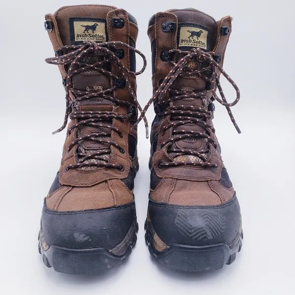 Irish Setter Boots Lace-Up Mens Size 9 Camo Hunting Boots UltraDry Waterproof