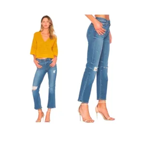 IRO Bonnie Distressed Kick-Flare Jeans - Blue - Size 28 - BLOGGER FAVORITE