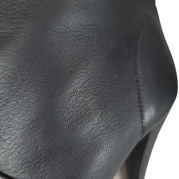 IRO Heeled Ankle Boot Black Silver Leather High Heel Booties US Size 6