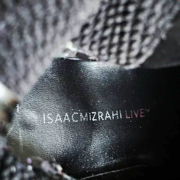 Isaac Mizrahi Live Wide Calf Genuine Leather Stretch Riding Black Tall Boots 9.5