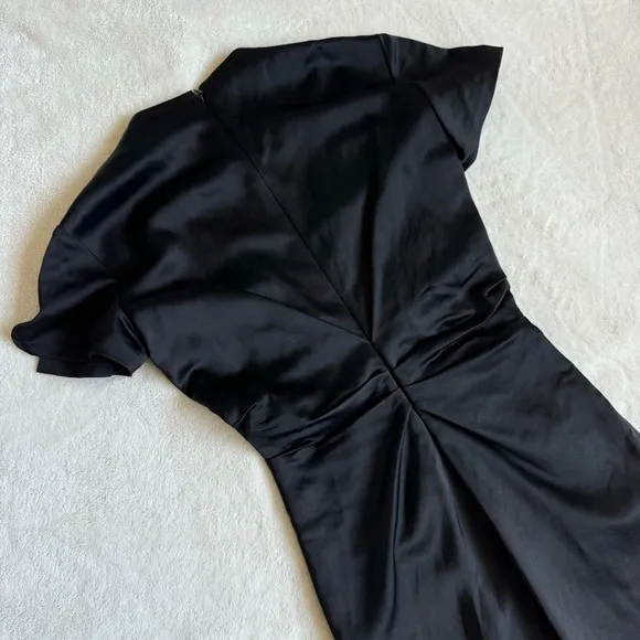 Isabel Marant Else Ruched Satin Midi Dress In Black
