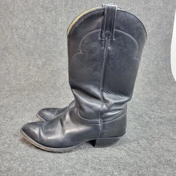 J Chisholm Mens Western Boots 9.5D Black Cowboy Western Rodeo Leather Work Wear