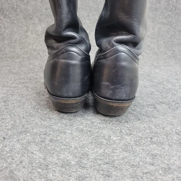 J Chisholm Mens Western Boots 9.5D Black Cowboy Western Rodeo Leather Work Wear
