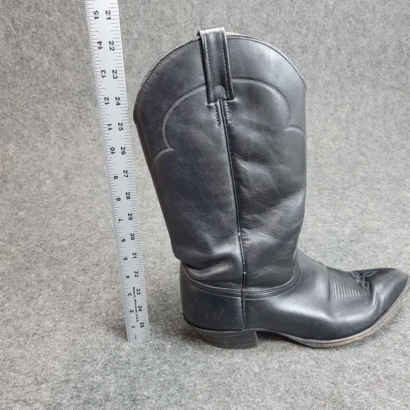 J Chisholm Mens Western Boots 9.5D Black Cowboy Western Rodeo Leather Work Wear