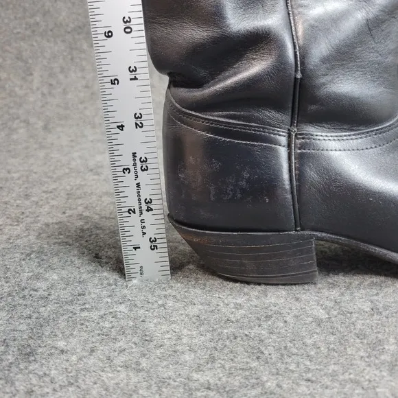 J Chisholm Mens Western Boots 9.5D Black Cowboy Western Rodeo Leather Work Wear