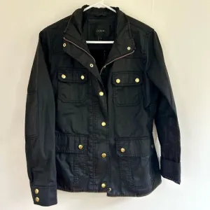 J. Crew Black &amp; Gold Waxed Utility Barn Coat | Classic Spring &amp; Fall Layer