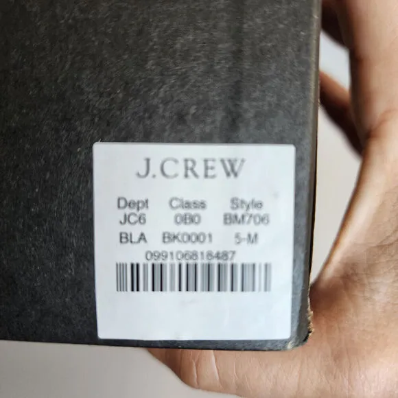 J. Crew Italian Black Patent Leather Boots Women's SZ 5 - #BM706 - New in Box!