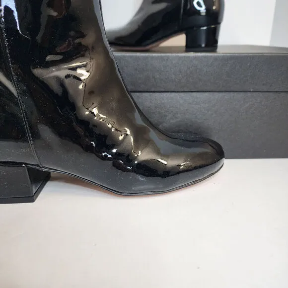 J. Crew Italian Black Patent Leather Boots Women's SZ 5 - #BM706 - New in Box!