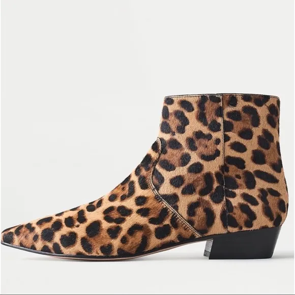 🆕{J. CREW} Leopard Calf-Hair Ankle Boots