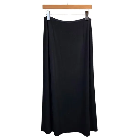 J. Jill Ponte Womens Maxi Skirt LP Black Full Length Minimalist Goblincore Fairy